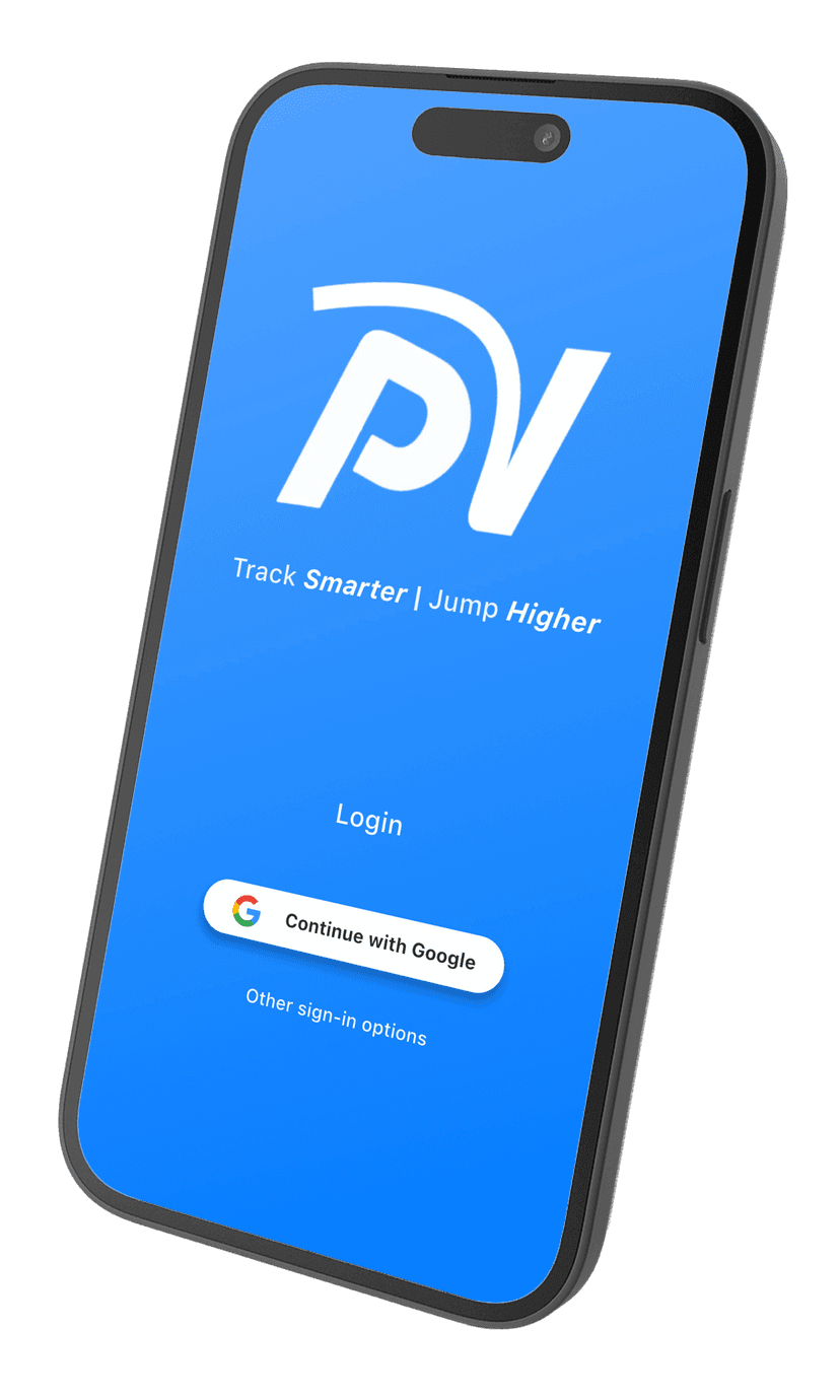 Pole Vault App vault history screen with list of past jumps